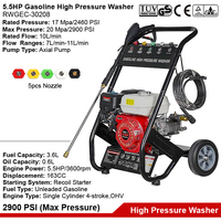Nettoyeur haute pression à essence 170 BAR 2500 PSI, moteur à essence 5,5 CV, jet d'eau de surface, lavage de voiture, nettoyeur haute pression à essence