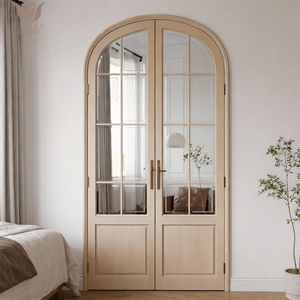 DEMEA Partizione Moderna per Appartamenti e Hotel, Insonorizzata in Legno di Teak Massiccio, Vetro Temperato Doppio, Su Misura, a Doppia Arcata - Product Image 6
