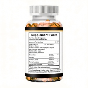 Capsules d'enzymes digestives 400 mg avec papaïne et bromélaïne, 120 gélules végétales, enzymes digestives en gélules molles pour la santé intestinale - Product Image 2