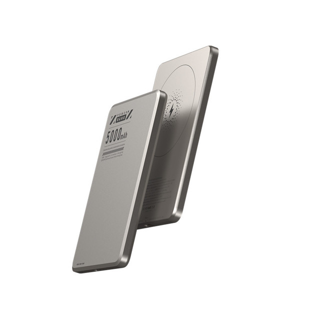 Hot-Selling Ultra-Thin Magnetic Aluminum Alloy Power Bank 5000mAh USB Output 20W Custom LOGO Lightweight and Slim Design