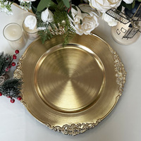 Assiettes de présentation créatives haut de gamme dorées pour le commerce international, assiettes à gâteau, décorations de table pour mariages, dîners et fêtes de Noël