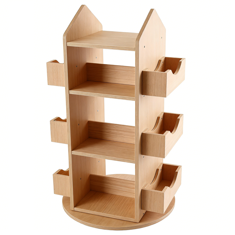 Montessori Book Rack Rotating Bookshelf 360