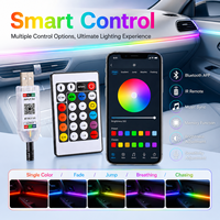 Kit de Tiras LED RGB para Interiores y Exteriores de Automóviles, Cinta de Luz Flexible para el Tablero, Puertas, Reposapiés, SUV, Sedán, Camioneta, Ajuste Universal