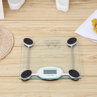 Báscula Digital de Peso Corporal de 180 kg con Pantalla LCD, Báscula Electrónica para el Hogar, Vidrio Templado, Material Plástico Personalizable OEM