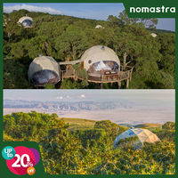 Maßgefertigtes Familien-Glamping-Kuppelzelt 10m mit Windschutz und UV-Schutz für Vier-Jahreszeiten-Camping im Luxus-Wüstenresort