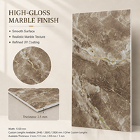 Panneau mural en onyx cristal brun MORLENX, feuille de marbre PVC haute brillance pour projet d'aménagement intérieur de spa de luxe