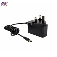 Adaptateur d'alimentation à découpage 12V 1A 24V 0.5A 12W, prise murale UK noire et blanche, AC 100-240V vers DC 24V 500mA pour CCTV et routeur