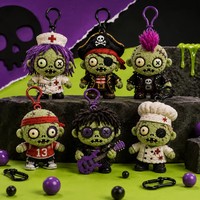 Ensemble de porte-clés en peluche mini zombie vaudou personnalisés, plusieurs personnages, OEM, cadeau pendentif de sac d'Halloween