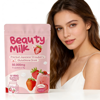 Mélange de poudre de lait pour boisson beauté à l'astaxanthine, 6 saveurs, 18g, 10 sachets, saveur fraise, formule alimentaire