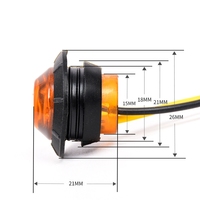 Feu de position latéral rond à LED bleu vert blanc rouge ambre 24V pour camion remorque camping-car moto étanche
