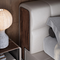 Ensemble de meubles de chambre à coucher avec lit double en bois de style moderne et luxueux, avec rangement, fabriqué par l'usine de meubles de Foshan