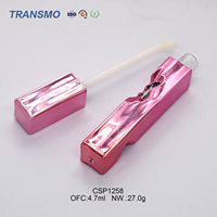 Emballages tendance pour gloss à lèvres ondulés |   Flacons carrés créatifs en plastique pour rouges à lèvres et brillants à lèvres, vente en gros