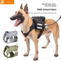 Harnais tactique pour chien transfrontalier le plus vendu ; Tissu Oxford imperméable pour l'extérieur ; Sangle multifonctionnelle poitrine-dos pour