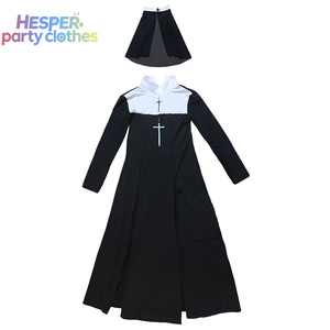 Costumes d'Halloween HESPER, robe longue de nonne, robe sexy noire et blanche, vêtements pour femmes adultes pour le carnaval de Pâques - Product Image 2
