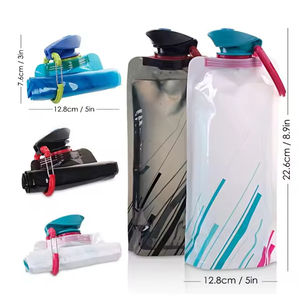 Bouteille d'eau pliable personnalisée avec logo, 700 ml, pliable et portable pour la randonnée, les voyages d'aventure et le camping - Product Image 6
