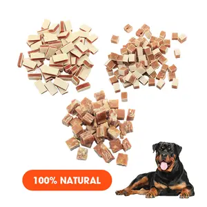 Producto más vendido Envoltura de pato Huesos de prensa de cuero crudo Golosinas para perros Hueso anudado de pollo Snack para masticar perros para perros