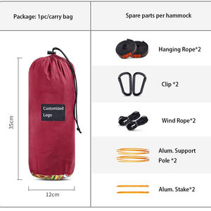 Yoho all'aperto per 2 persone taglie famiglia appeso amaca tenda vendita calda peso leggero campeggio amaca - Product Image 5