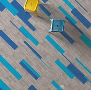 Vente en gros de carreaux de tapis de sol à rayures bleues pour la chambre à coucher et le bureau pour la décoration intérieure - Product Image 2