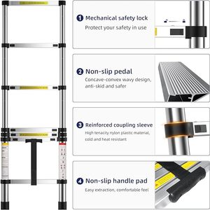 Escalera Telescópica Individual de Aluminio Especial para RV y Loft, Escalera Extensible Portátil - Product Image 6