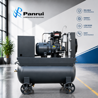 Compresseur d'air rotatif à vis VSD 7,5 kW 10 CV 42 CFM 120 PSI 380 V/220 V 50 Hz/60 Hz avec réservoir de 30 gallons et roulettes pour ateliers de réparation automobile