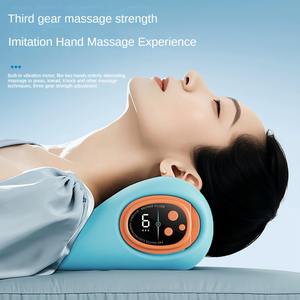 Blauwe Elektrische Draagbare Multifunctionele Cervicale Massage Kussen Cervicale Reparatie Tractie Thuis Draagbare Nek Massage Apparaat - Product Image 3