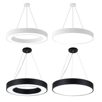 Luminaire suspendu rond linéaire LED, design moderne simple pour intérieur, 120-347V 36W 6000K