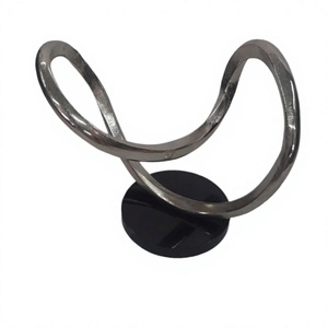 Escultura Abstracta, Centro de Mesa, Decoración para el Hogar, Sala de Estar, Adorno Plateado, Decoración Moderna, Arte - Product Image 1