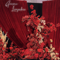 Fleurs artificielles en soie de la série rouge, faites à la main, personnalisables avec des images, matériaux floraux pour bouquets, décoration de mariage à domicile, Saint-Valentin