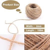 Ficelle en jute torsadée naturelle de 2 mm et 3 mm, en chanvre, sisal, manille, vert, brun, pour plantes de tomates, en bobine