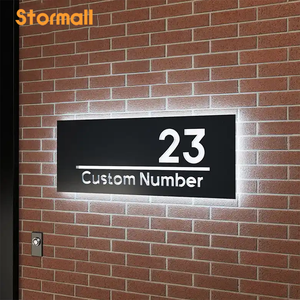 Hiện đại 3D Backlit thép không gỉ quảng cáo LED ánh sáng nhà số với sáng số và chữ cái - Product Image 3