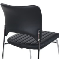 Chaise de bureau moderne empilable avec coussin en cuir et structure métallique robuste pour la maison, le bureau et l'hôtellerie