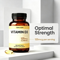 Capsules de vitamine D3 OEM, compléments alimentaires, vente directe d'usine, services de marque privée