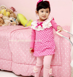 Wholesale Children Clothing Casual England Style Dot Long Sleeve Lace Dress for Kids Little Girls From China Manufacturer - Product Image 6