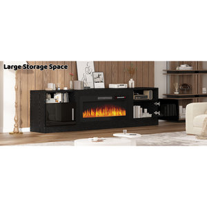 Camino tv Stand con 36 pollici camino fino a 90 tv, LED di intrattenimento leggero - Product Image 1