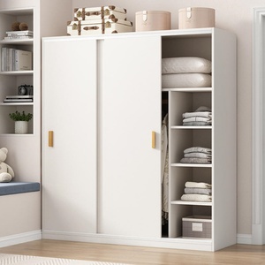 Armoire simple blanche moderne au design compact, meuble de chambre à coucher, coiffeuse, écologique, autoportante, grande taille - Product Image 4