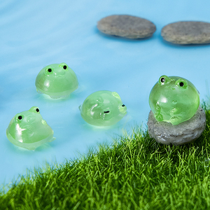 Ornamenti micro-paesaggistici KI Huacui, piccoli rane luminose, artigianato per la casa, graziose bambole in resina fai-da-te, decorazioni artigianali - Product Image 4