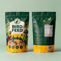 Sachet alimentaire personnalisé imprimé pour animaux de compagnie, réutilisable, avec fermeture éclair, en plastique laminé de qualité alimentaire pour aliments pour oiseaux