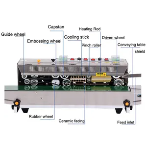 Máquina selladora de calor continuo, bolsa de plástico para agua no tejida, bolsas de papel de aluminio