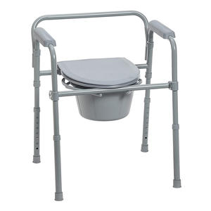 Silla de inodoro plegable de acero con reposabrazos para personas mayores - Product Image 5