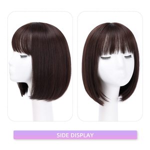 Peluca corta y recta Xinyao M7005A de fibra sintética marrón para mujer, cualquier forma de rostro, realista y a la moda - Product Image 2