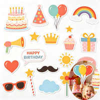 Perlengkapan Pesta Ulang Tahun Anak Unicorn Pelangi, Set Lengkap Busa PVC, Properti Photo Booth, Papan Tanda untuk Photo Booth 360