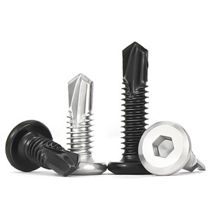 สกรูหัวหกเหลี่ยมแบบเจาะเอง Jin Chao 410 สแตนเลสสตีล หัวแบน M5 M6 สำหรับราวกันตก - Product Image 1