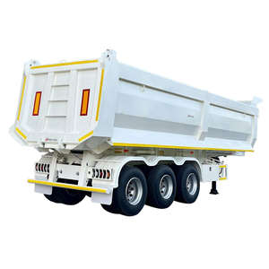 Semi-remorques à benne arrière en forme de U de 60 à 180 tonnes, semi-remorques en acier de 30 à 50 mètres cubes avec 3 à 6 essieux, prix compétitif - Product Image 1