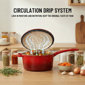 <span class=keywords><strong>Casserole</strong></span> <span class=keywords><strong>en</strong></span> <span class=keywords><strong>fonte</strong></span> émaillée rouge E-Top avec couvercle, 2,8 litres, casseroles <span class=keywords><strong>en</strong></span> <span class=keywords><strong>fonte</strong></span> émaillée, faitout, ustensiles de cuisine pour tous les types de cuisinières - Product Image 6