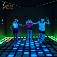 Jeu de sol interactif Light Jump, 36 tuiles LED à pixels, matériau ABS PP, sensibilité réglable, multijoueur, arcade, aire de jeux intérieure