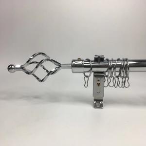 Double poteau à rideau ancien rouge avec support 6 <span class=keywords><strong>anneaux</strong></span> en métal pour chambre à coucher ou cuisine - Product Image 4