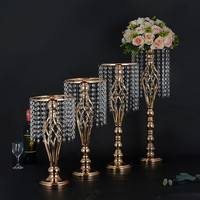Support de Fleurs en Cristal en Gros, Centres de Table de Mariage, Grand Support Élégant en Métal pour Composition Florale pour Mariage et Fêtes