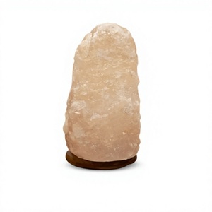 Lampe de Sel de Pierre Naturelle de l'Himalaya Sculptée à la Main, Mini USB avec Base en Bois, Écologique, Qualité Supérieure, Export, Veilleuse Feng Shui - Product Image 1