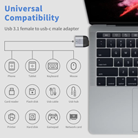 Adaptateur USB-C vers USB 3.1, sortie CC 10 Gbit/s pour appareil photo, ordinateur portable, chargeur PC, batterie externe