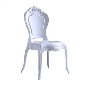 Chaises en plastique de résine sans bras blanche de meubles de banquet d'hôtel parfait sino pour la noce d'événements